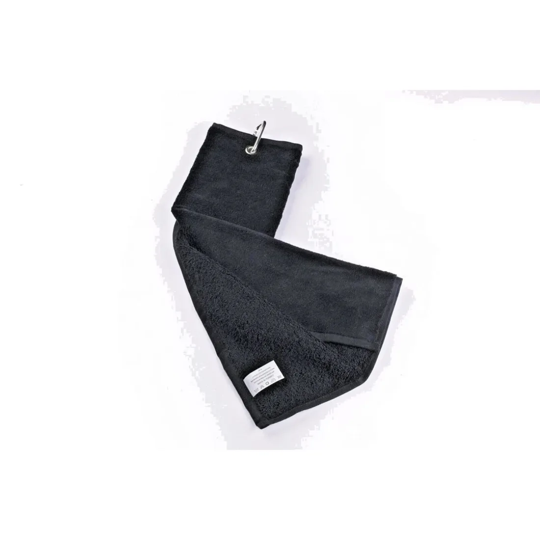 Premium Black Tri-Fold Golf Towel with Carabiner Clip